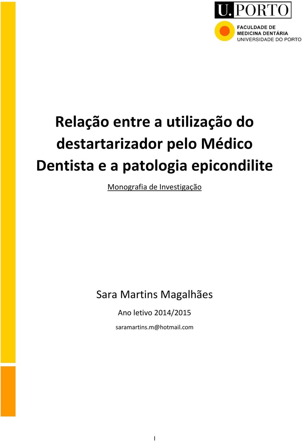 Monografia de Investigação Sara Martins