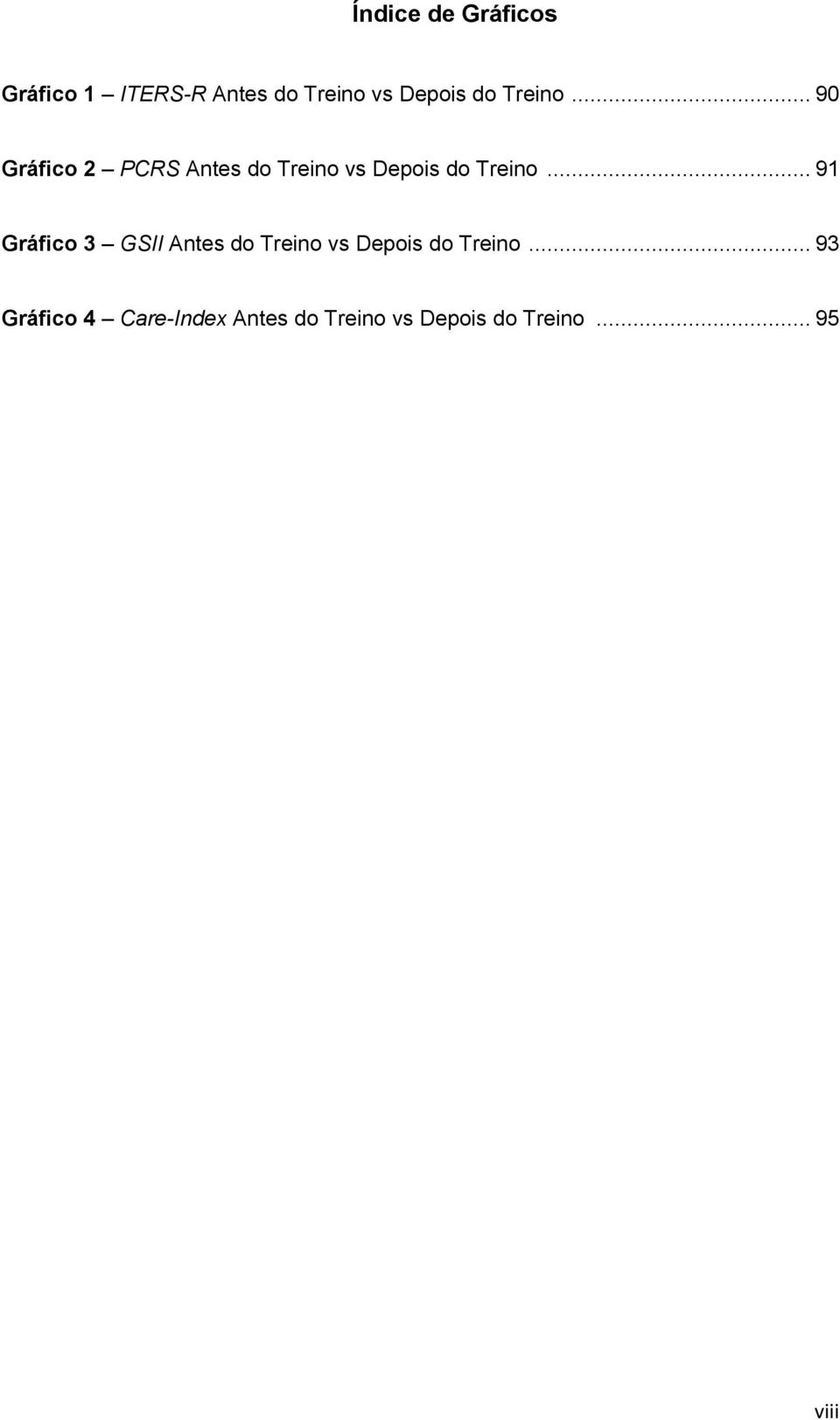 .. 91 Gráfico 3 GSII Antes do Treino vs Depois do Treino.