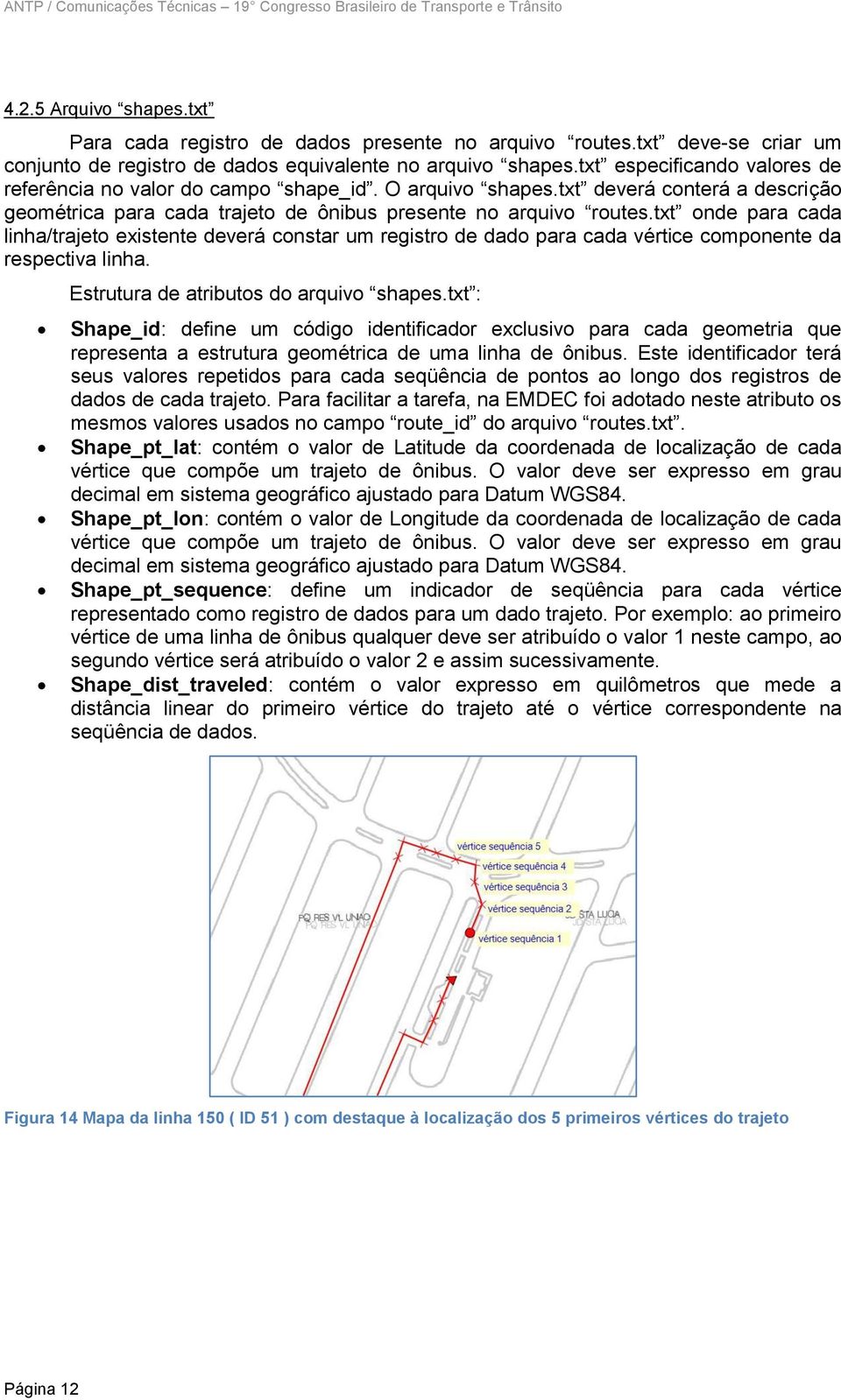 txt onde para cada linha/trajeto existente deverá constar um registro de dado para cada vértice componente da respectiva linha. Estrutura de atributos do arquivo shapes.