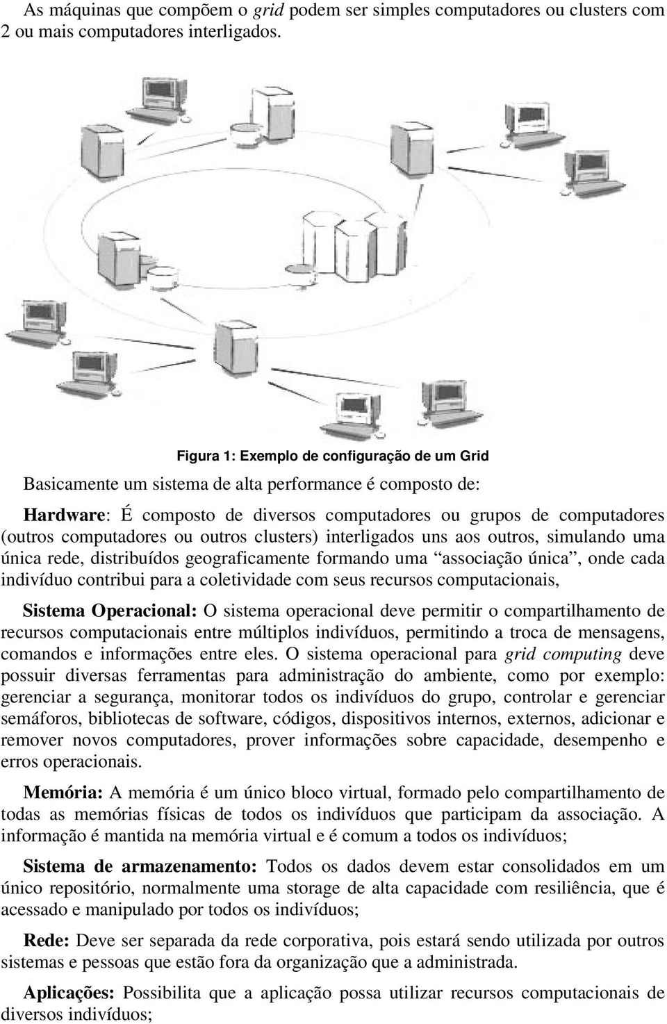 outros clusters) interligados uns aos outros, simulando uma única rede, distribuídos geograficamente formando uma associação única, onde cada indivíduo contribui para a coletividade com seus recursos