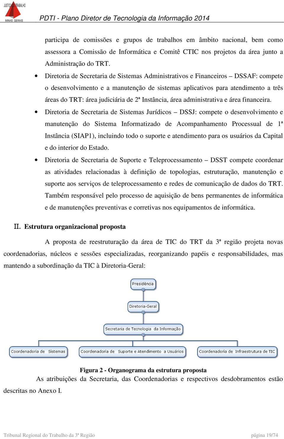 Instância, área administrativa e área financeira.