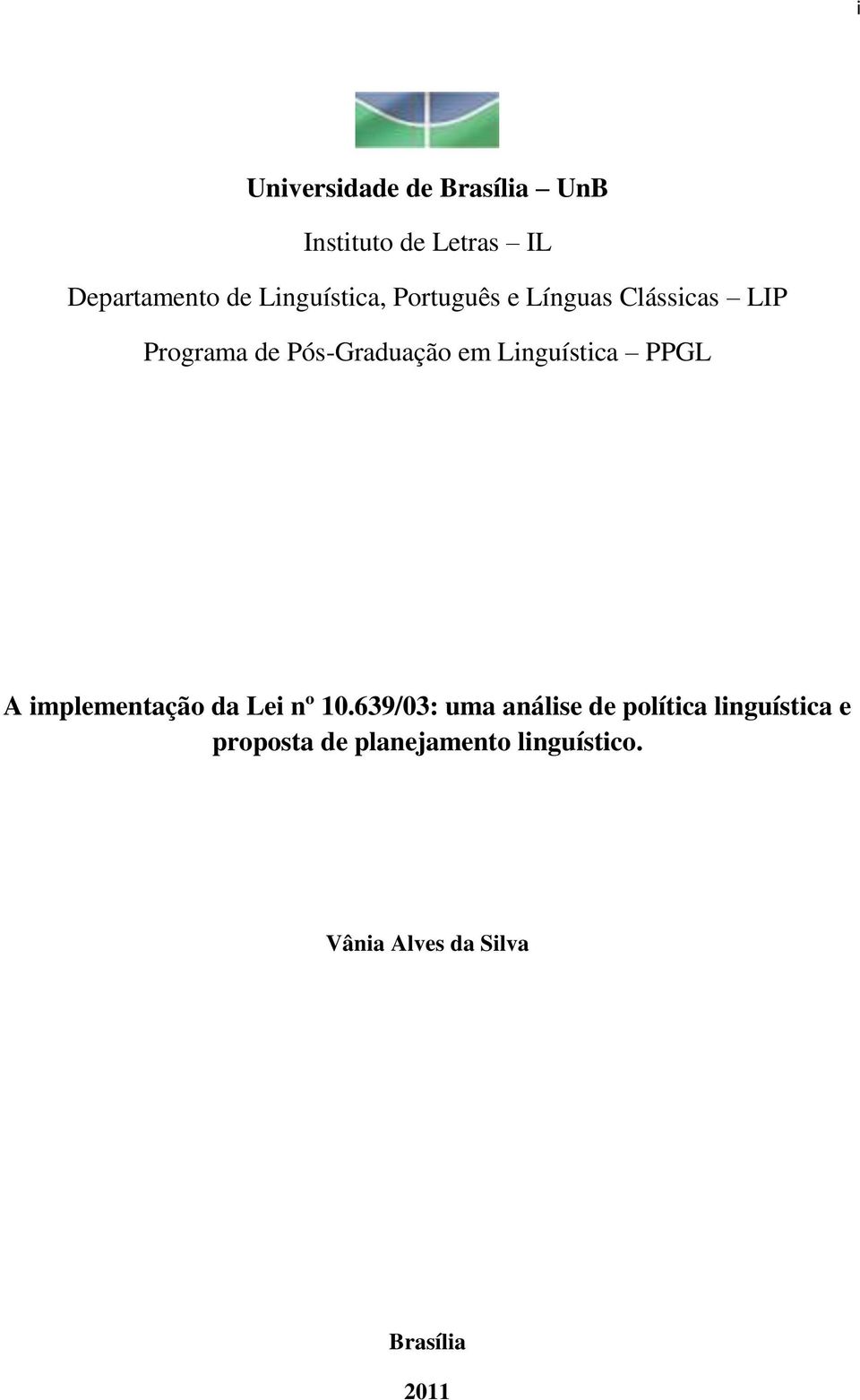 Linguística PPGL A implementação da Lei nº 10.