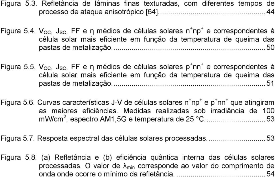 ... 51 Figura 5.6. Curvas características J-V de células solares n + np + e p + nn + que atingiram as maiores eficiências.