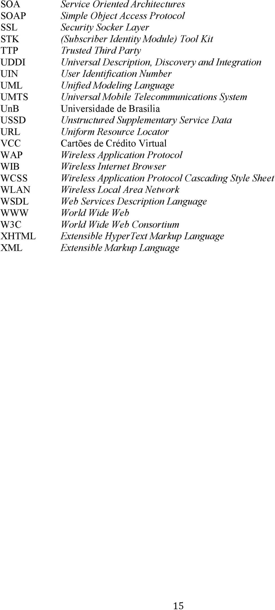 Universidade de Brasília Unstructured Supplementary Service Data Uniform Resource Locator Cartões de Crédito Virtual Wireless Application Protocol Wireless Internet Browser Wireless Application