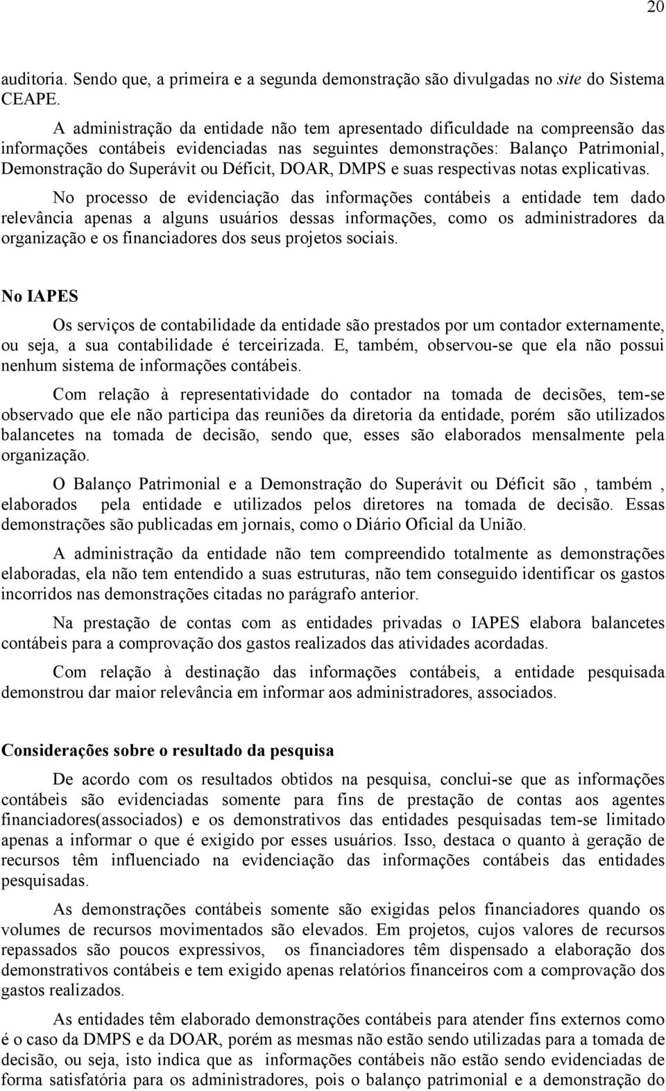 Déficit, DOAR, DMPS e suas respectivas notas explicativas.