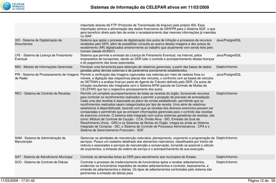 Essa importação otimiza a alimentação dos dados financeiros do DER/PR para o SGF, o que gera benefício direto pelo fato de evitar o recadastramento das mesmas informações já inseridas no SIAF.