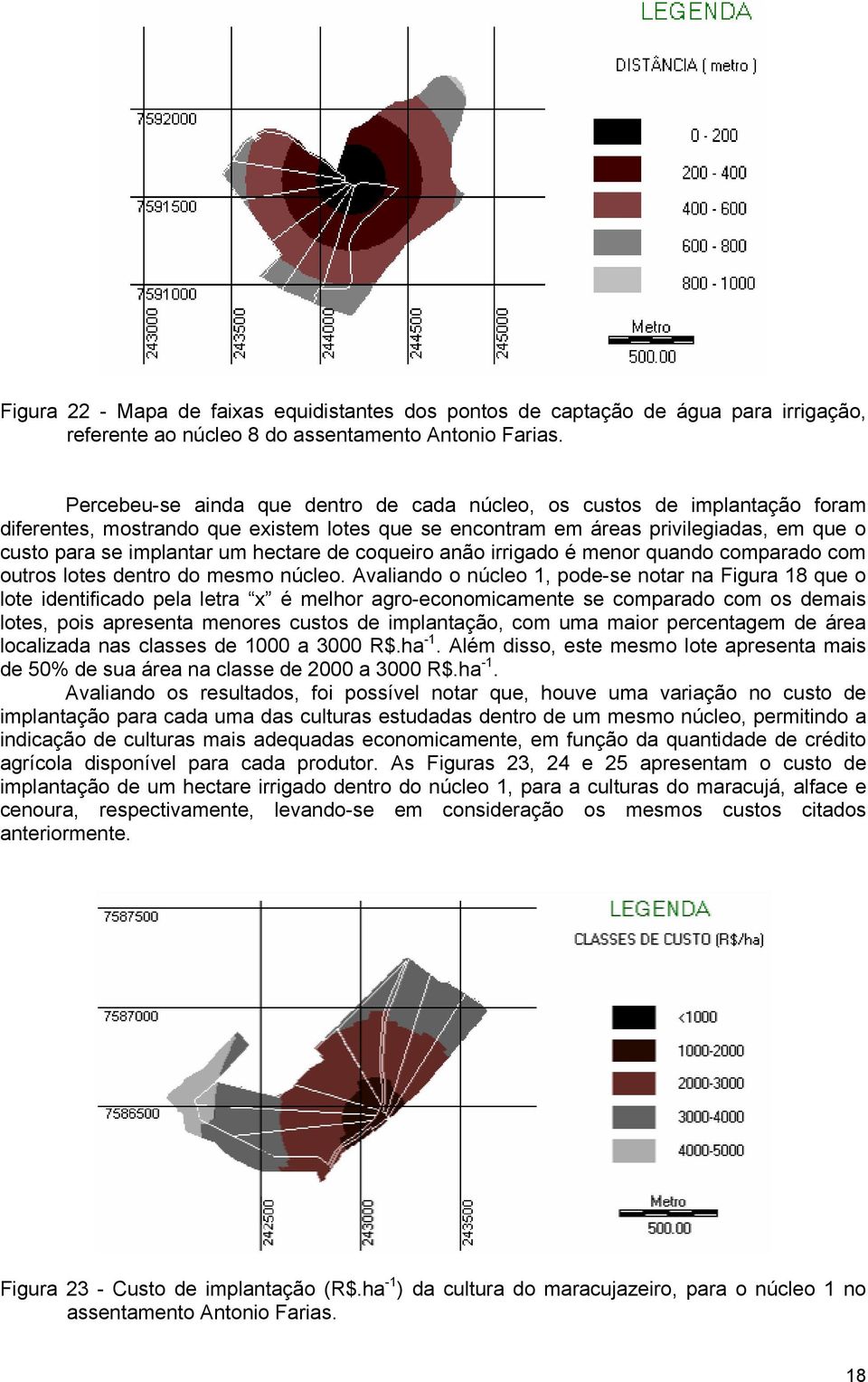 hectare de coqueiro anão irrigado é menor quando comparado com outros lotes dentro do mesmo núcleo.