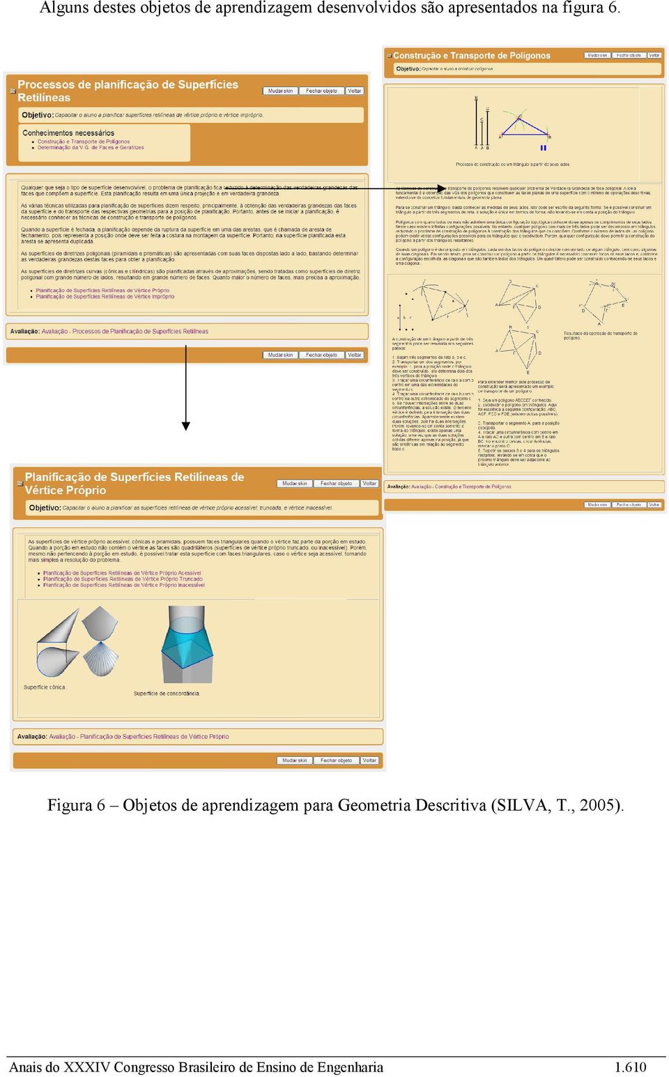 Figura 6 Objetos de aprendizagem para Geometria