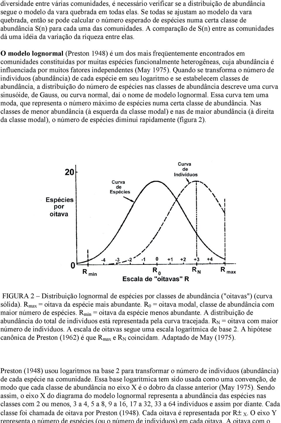 A comparação de S(n) entre as comunidades dá uma idéia da variação da riqueza entre elas.