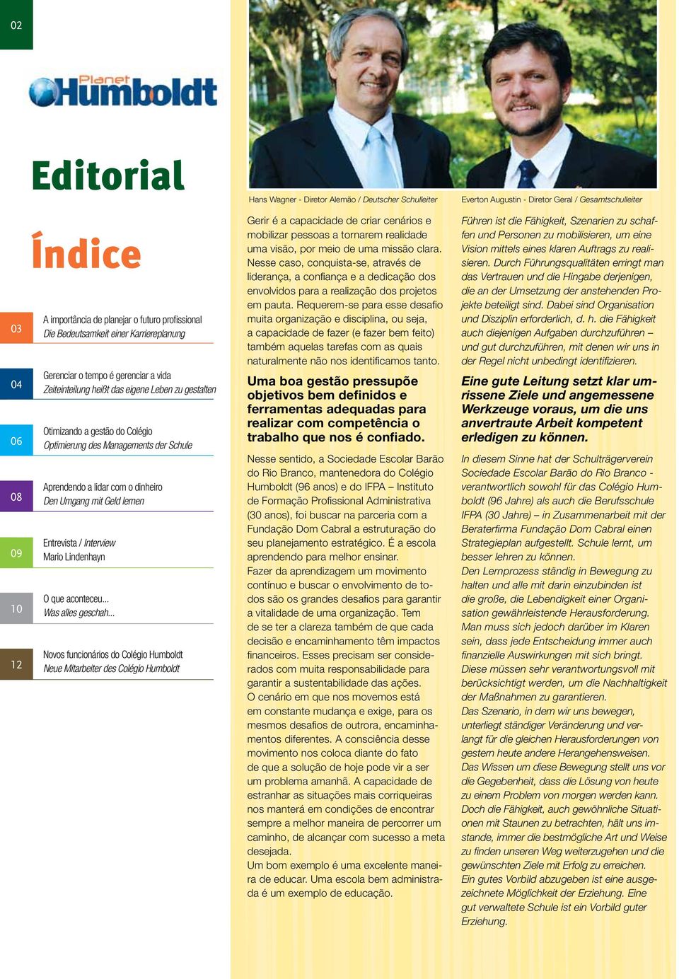 Aprendendo a lidar com o dinheiro Den Umgang mit Geld lernen Entrevista / Interview Mario Lindenhayn O que aconteceu... Was alles geschah.