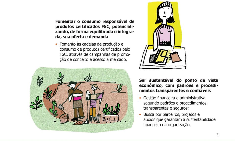 Ser sustentável do ponto de vista econômico, com padrões e procedimentos transparentes e confiáveis Gestão financeira e administrativa