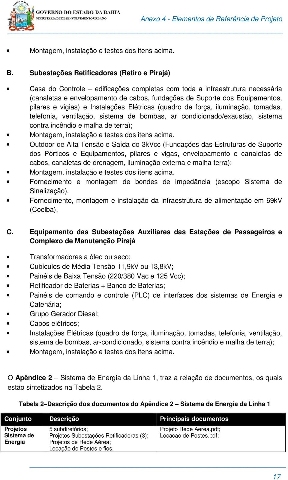 pilares e vigias) e Instalações Elétricas (quadro de força, iluminação, tomadas, telefonia, ventilação, sistema de bombas, ar condicionado/exaustão, sistema contra incêndio e malha de terra);