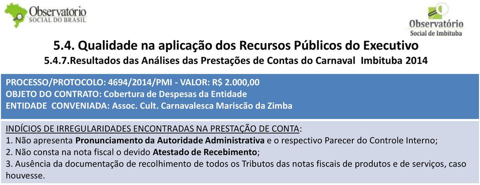 000,00 OBJETO DO CONTRATO: Cobertura de Despesas da Entidade ENTIDADE CONVENIADA: Assoc. Cult.