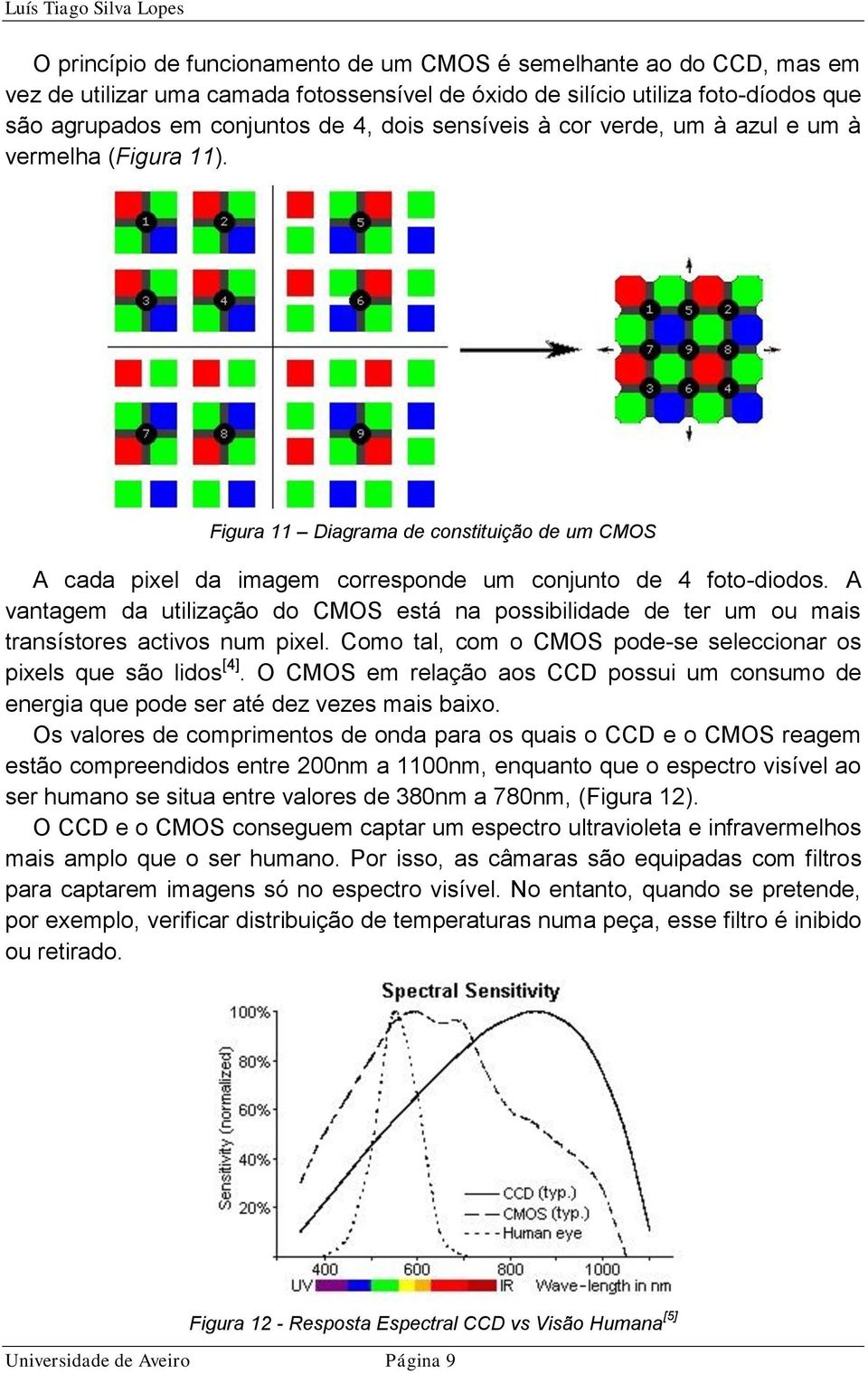 A vantagem da utilização do CMOS está na possibilidade de ter um ou mais transístores activos num pixel. Como tal, com o CMOS pode-se seleccionar os pixels que são lidos [4].