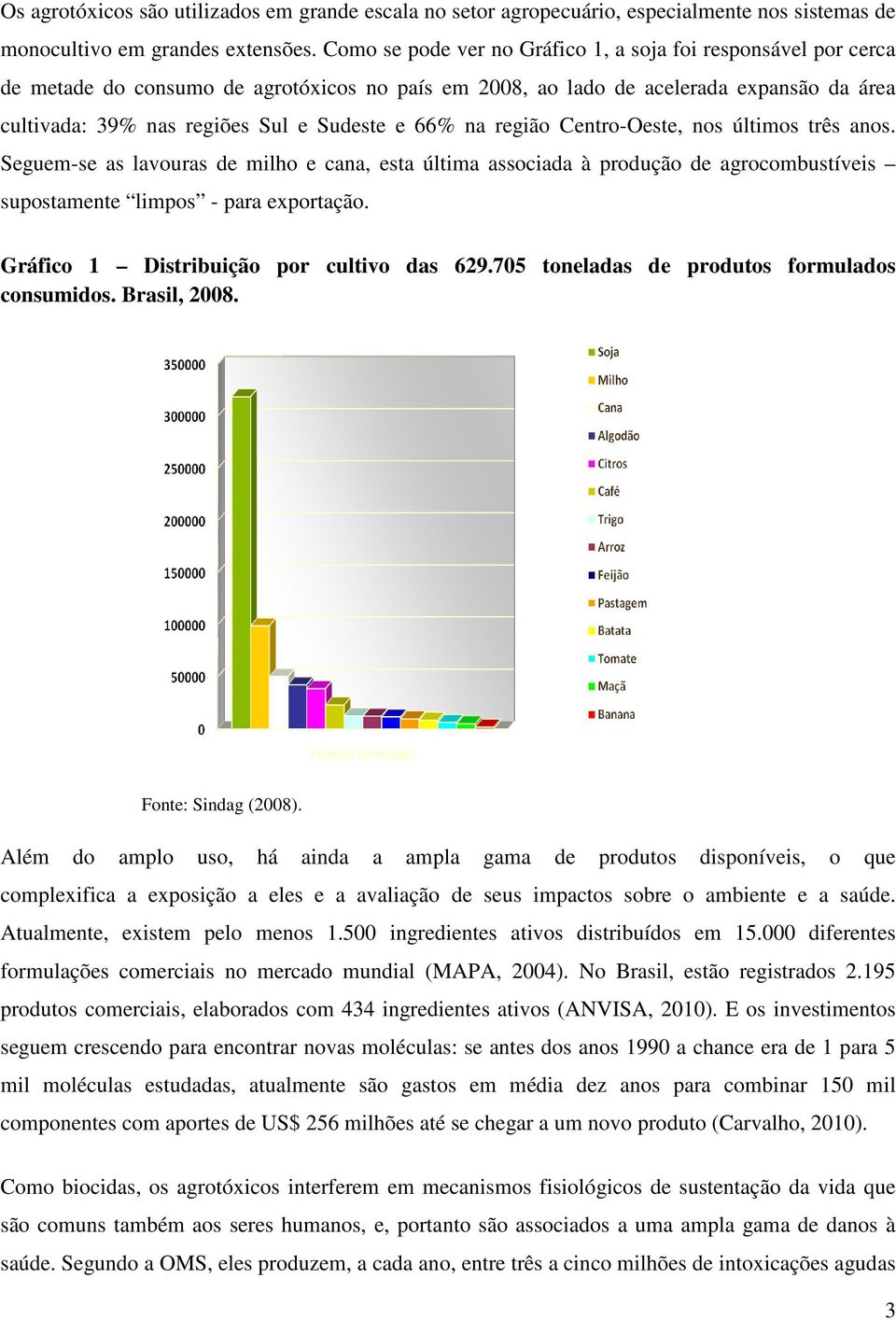 66% na região Centro-Oeste, nos últimos três anos. Seguem-se as lavouras de milho e cana, esta última associada à produção de agrocombustíveis supostamente limpos - para exportação.