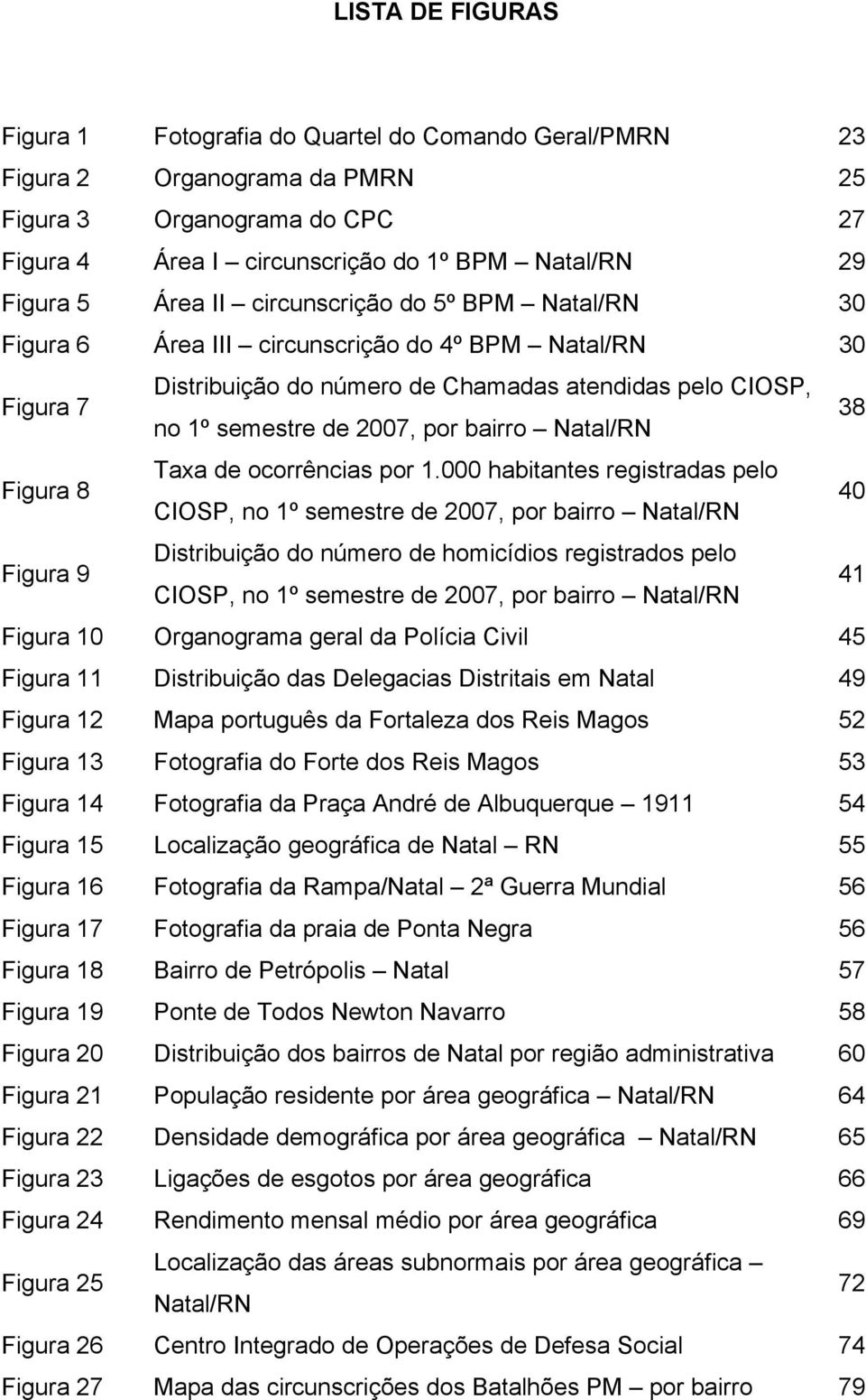 Natal/RN 38 Figura 8 Taxa de ocorrências por 1.