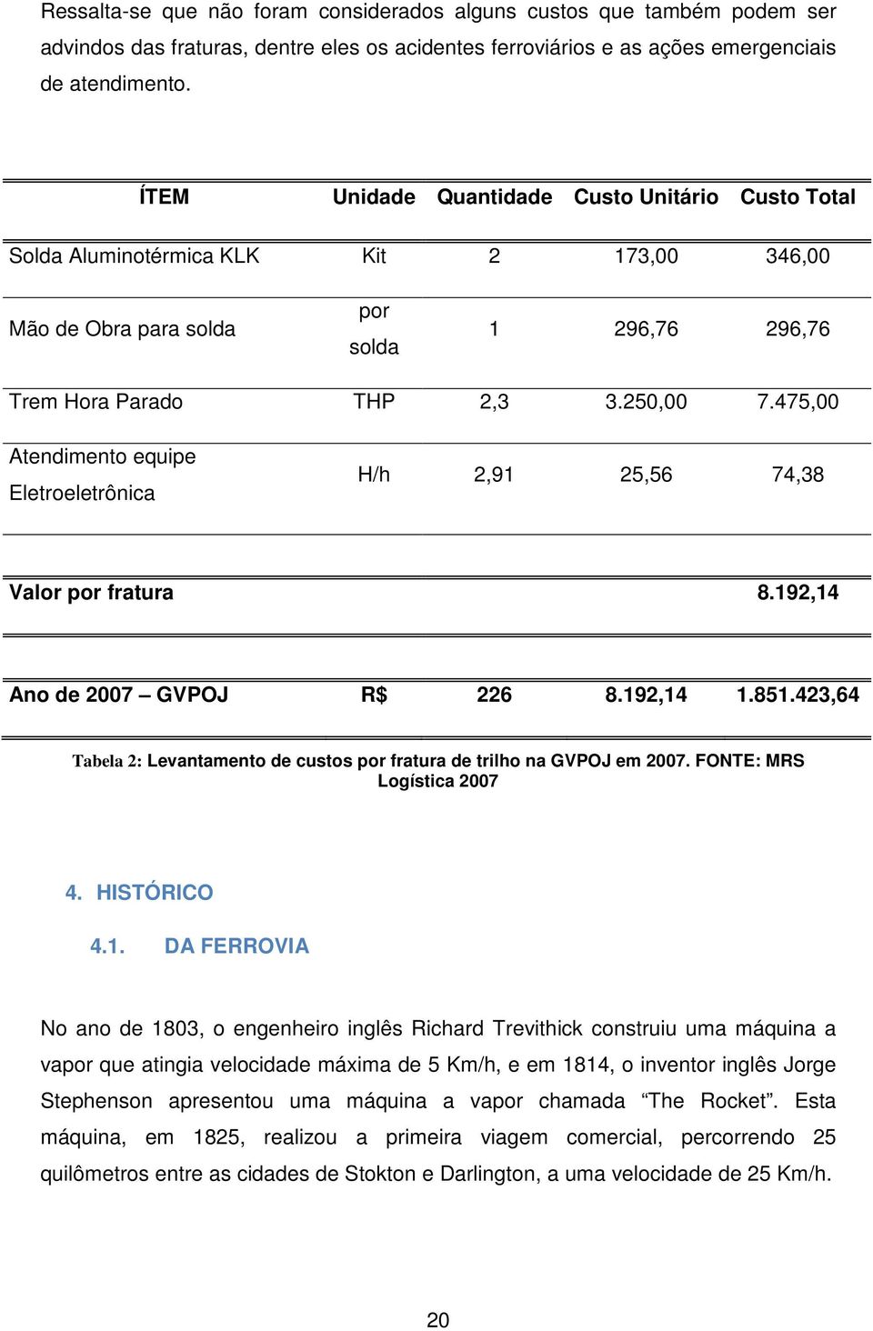 475,00 Atendimento equipe Eletroeletrônica H/h 2,91 25,56 74,38 Valor por fratura 8.192,14 Ano de 2007 GVPOJ R$ 226 8.192,14 1.851.