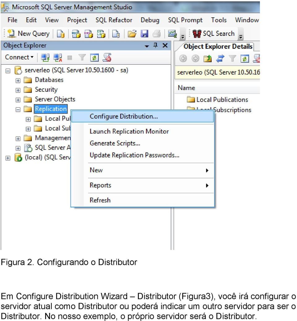 Distributor (Figura3), você irá configurar o servidor atual como