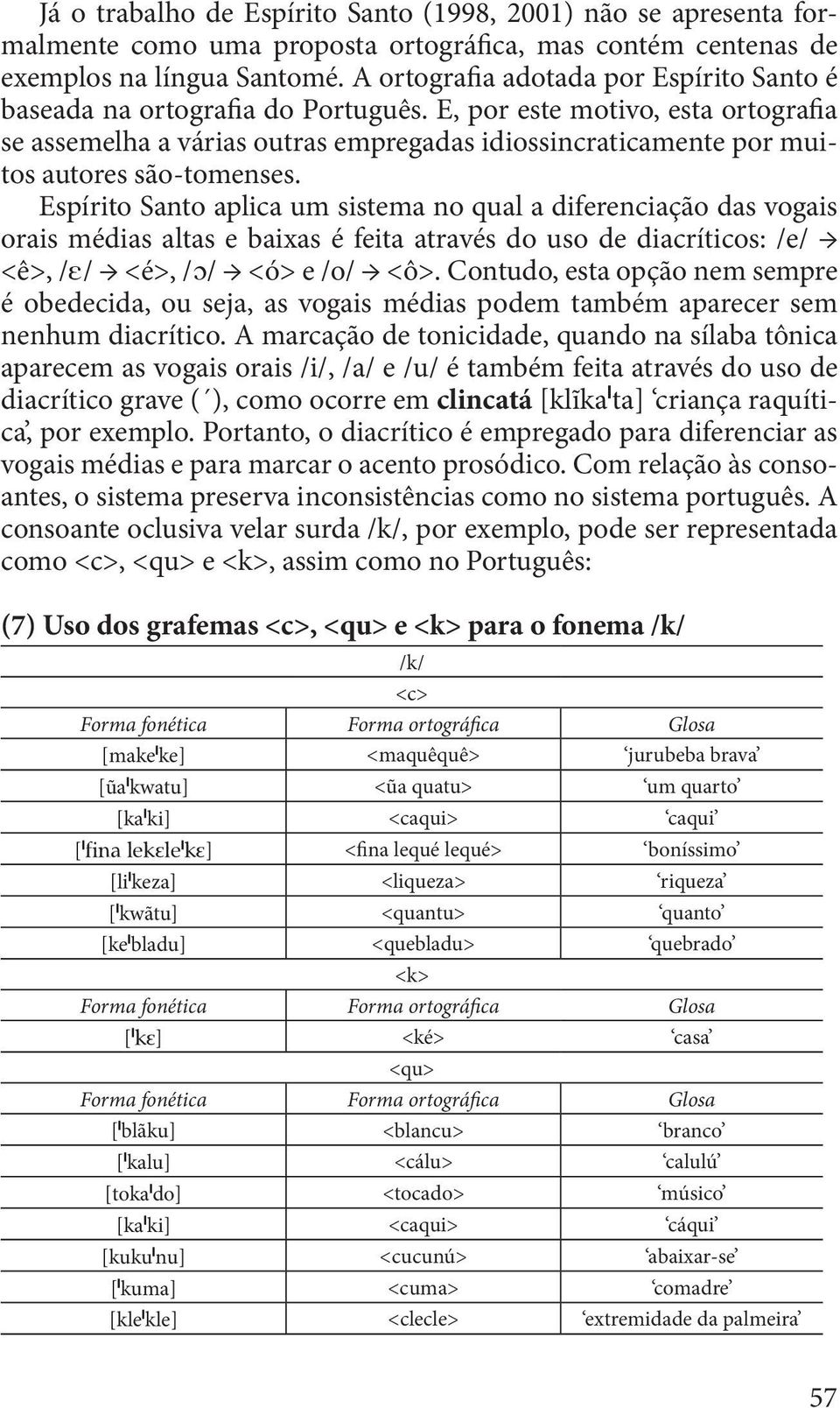 E, por este motivo, esta ortografia se assemelha a várias outras empregadas idiossincraticamente por muitos autores são-tomenses.