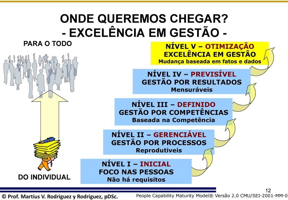 GESTÃO POR RESULTADOS Mensuráveis NÍVEL III DEFINIDO GESTÃO POR COMPETÊNCIAS Baseada na Competência NÍVEL II GERENCIÁVEL