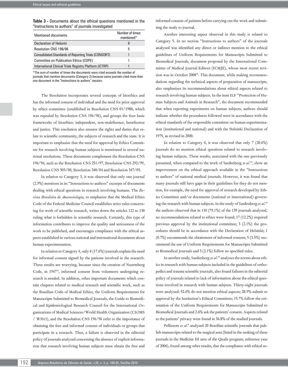 Resolution CNS 196/96), and groups the four basic frameworks of bioethics: independent, non-maleficence, beneficence and justice.