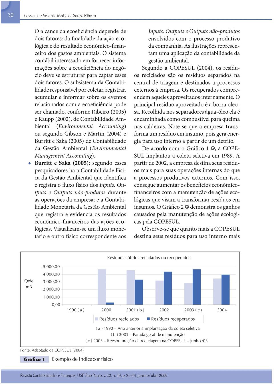 O subsistema da Contabilidade responsável por coletar, registrar, acumular e informar sobre os eventos relacionados com a ecoeficiência pode ser chamado, conforme Ribeiro (2005) e Raupp (2002), de