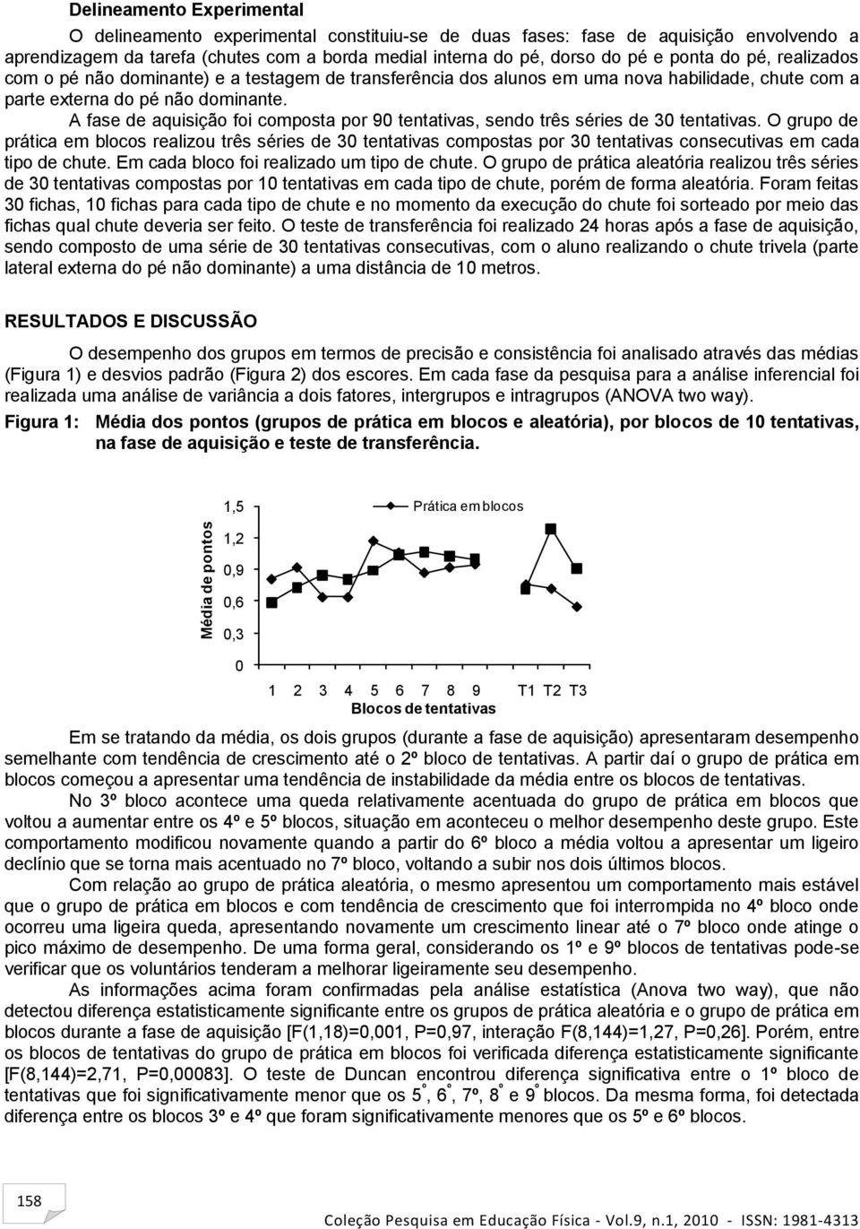 A fase de aquisição foi composta por 90 tentativas, sendo três séries de 30 tentativas.