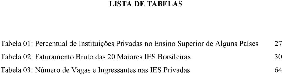02: Faturamento Bruto das 20 Maiores IES Brasileiras 30