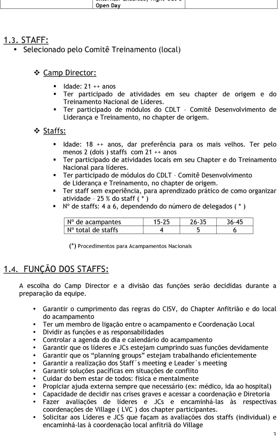 " Ter participado de módulos do CDLT Comitê Desenvolvimento de Liderança e Treinamento, no chapter de origem. " Idade: 18 ++ anos, dar preferência para os mais velhos.