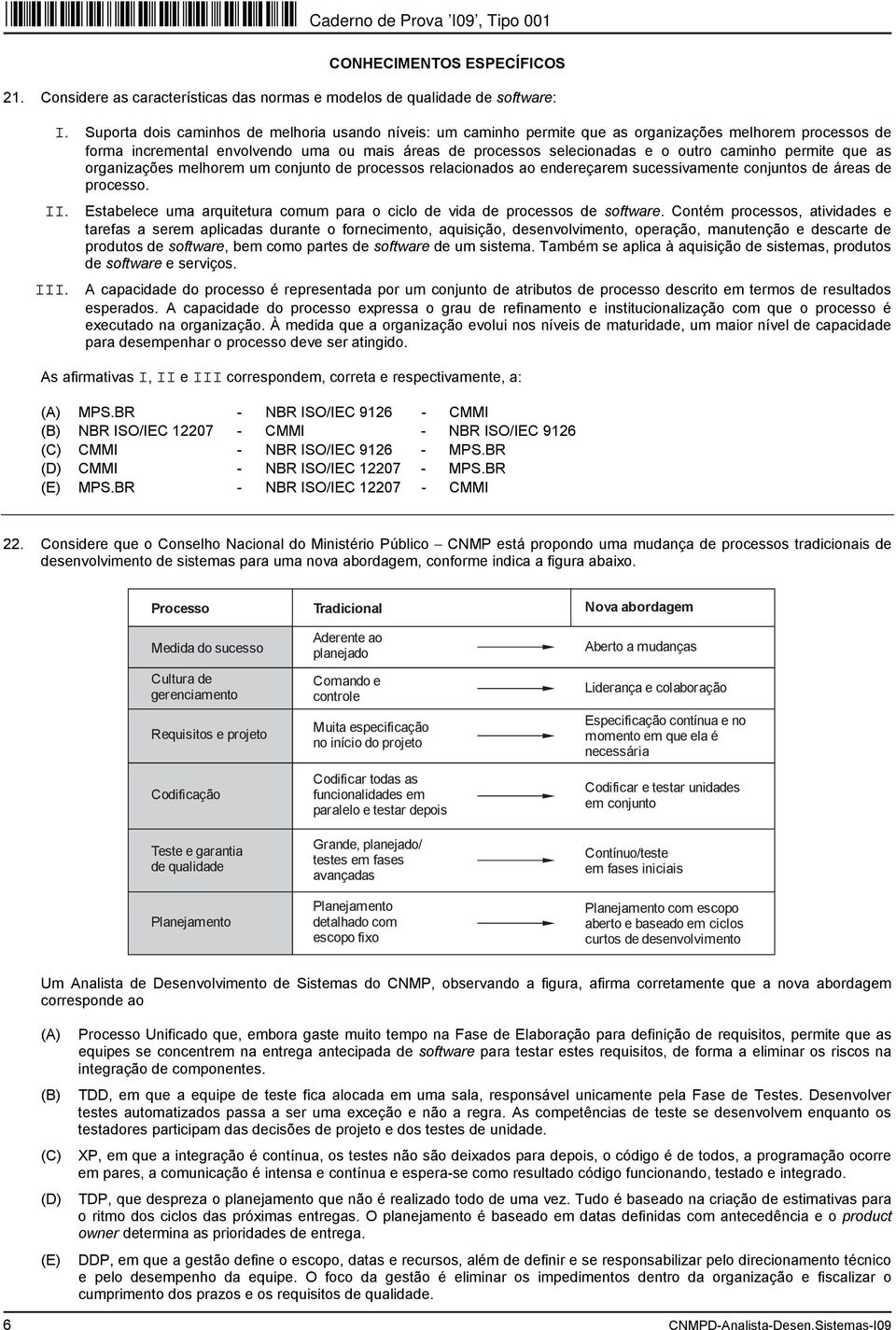 caminho permite que as organizações melhorem um conjunto de processos relacionados ao endereçarem sucessivamente conjuntos de áreas de processo. II.