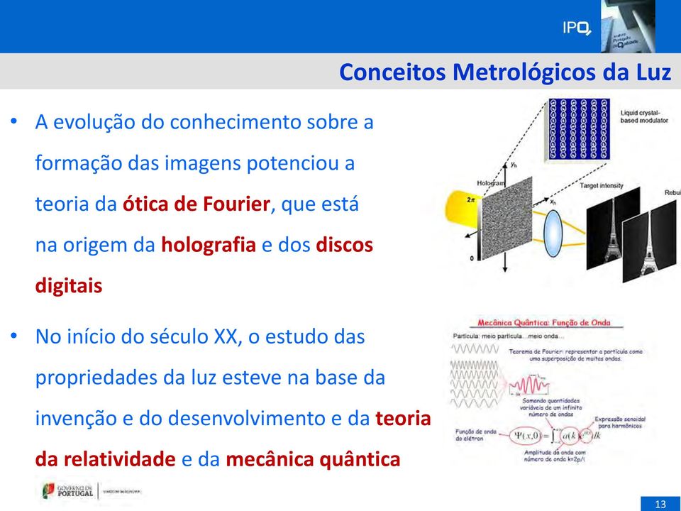 do século XX, o estudo das propriedades da luz esteve na base da invenção e do