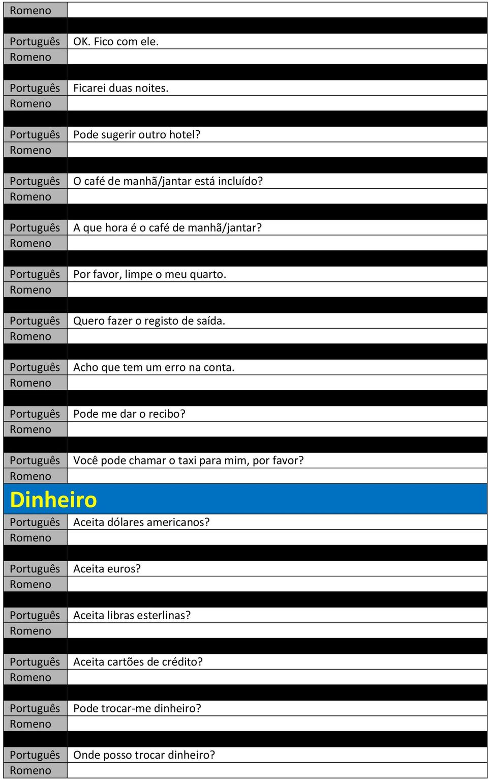 Acho que tem um erro na conta. Pode me dar o recibo? Você pode chamar o taxi para mim, por favor?