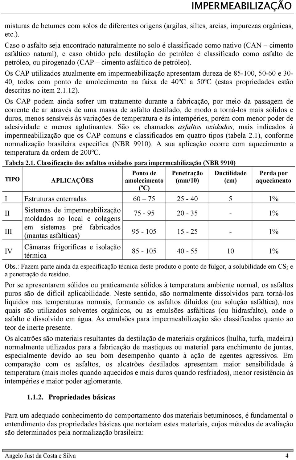 pirogenado (CAP cimento asfáltico de petróleo).