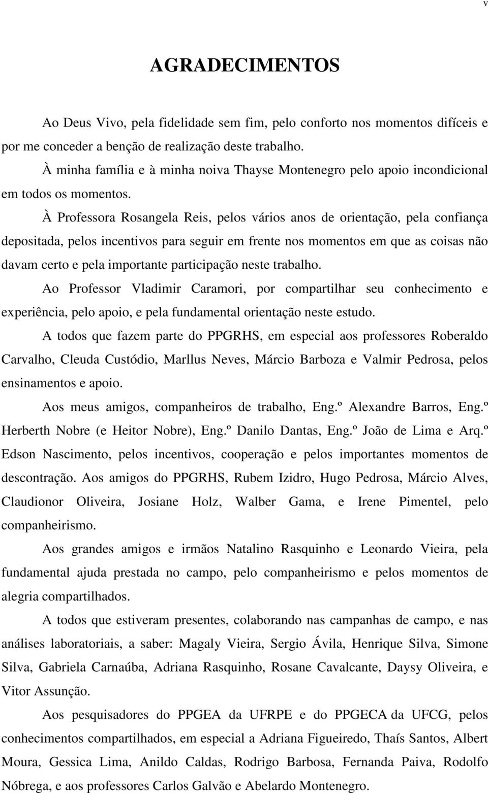 À Professora Rosangela Reis, pelos vários anos de orientação, pela confiança depositada, pelos incentivos para seguir em frente nos momentos em que as coisas não davam certo e pela importante