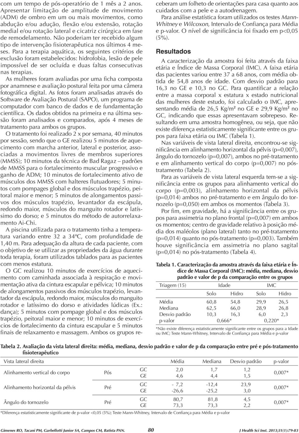 fase de remodelamento. Não poderiam ter recebido algum tipo de intervenção fisioterapêutica nos últimos 4 meses.