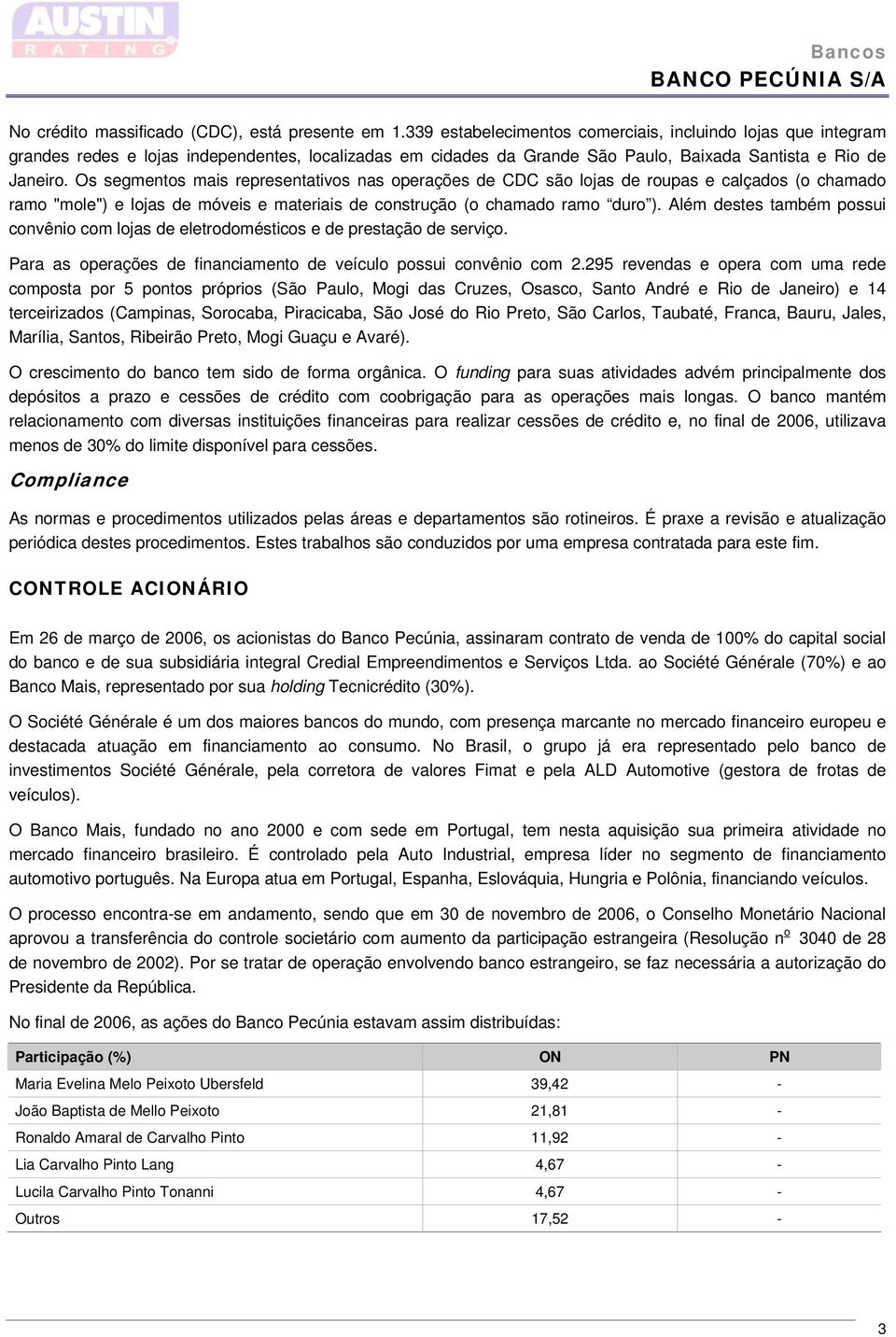 Os segmentos mais representativos nas operações de CDC são lojas de roupas e calçados (o chamado ramo "mole") e lojas de móveis e materiais de construção (o chamado ramo duro ).