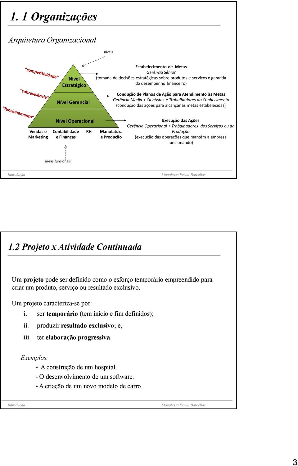 Vendas e Marketing Nível Operacional Contabilidade e Finanças RH Manufatura e Produção Execução das Ações Gerência Operacional + Trabalhadores dos Serviços ou da Produção (execução das operações que