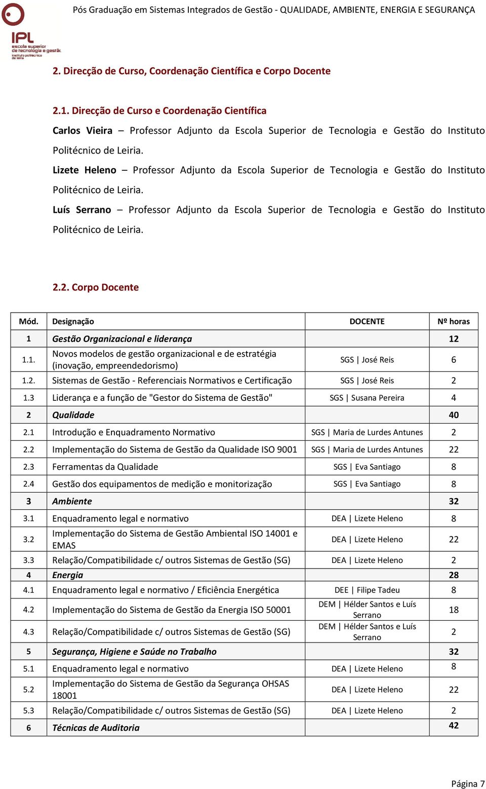 Lizete Heleno Professor Adjunto da Escola Superior de Tecnologia e Gestão do Instituto Politécnico de Leiria.