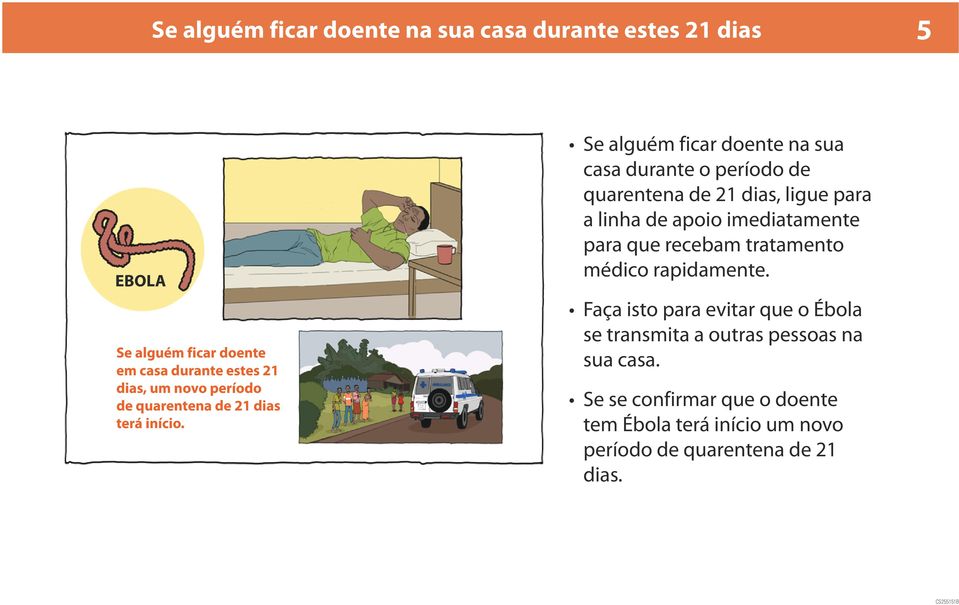 Se alguém ficar doente em casa durante estes 21 dias, um novo período de quarentena de 21 dias terá início.