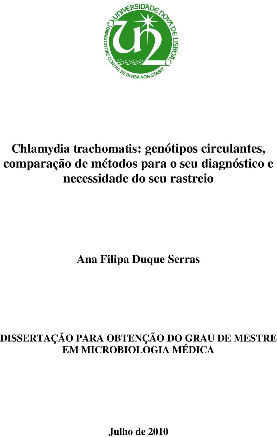 Filipa Duque Serras DISSERTAÇÃO PARA OBTENÇÃO DO