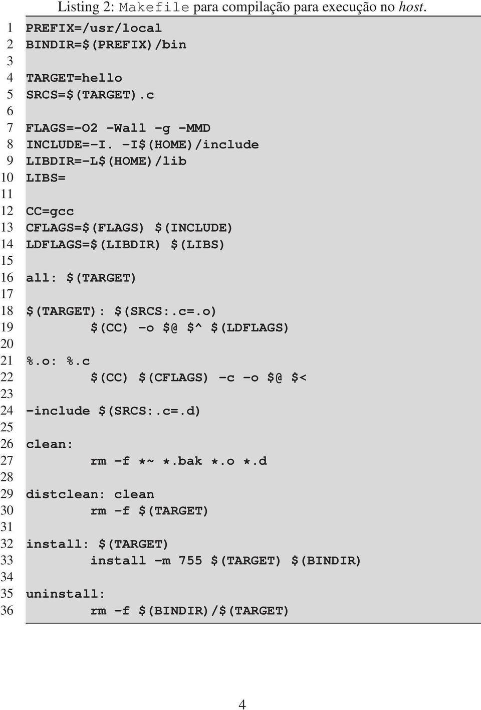 -I$(HOME)/include 9 LIBDIR=-L$(HOME)/lib 10 LIBS= 11 12 CC=gcc 13 CFLAGS=$(FLAGS) $(INCLUDE) 14 LDFLAGS=$(LIBDIR) $(LIBS) 15 1 all: $(TARGET) 17 18 $(TARGET):