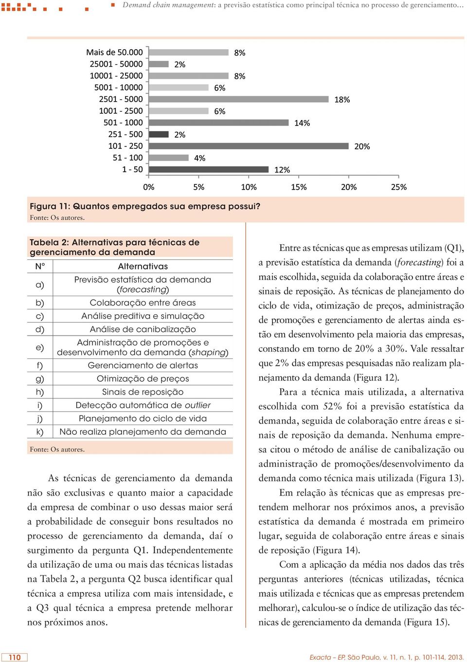 dessas maior será a probabilidade de conseguir bons resultados no processo de gerenciamento da demanda, daí o surgimento da pergunta Q1.