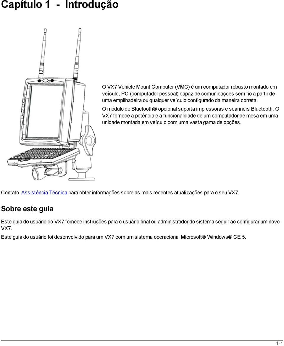 O VX7 fornece a potência e a funcionalidade de um computador de mesa em uma unidade montada em veículo com uma vasta gama de opções.