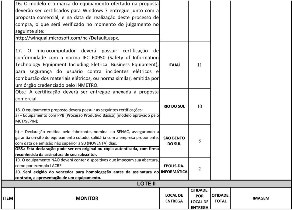 verificado no momento do julgamento no seguinte site: http://winqual.microsoft.com/hcl/default.aspx. 7.