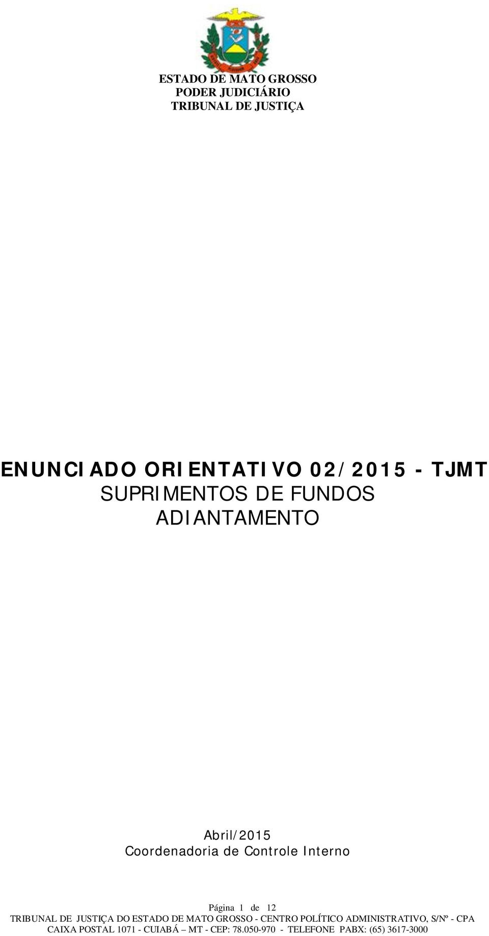 ADIANTAMENTO Abril/2015