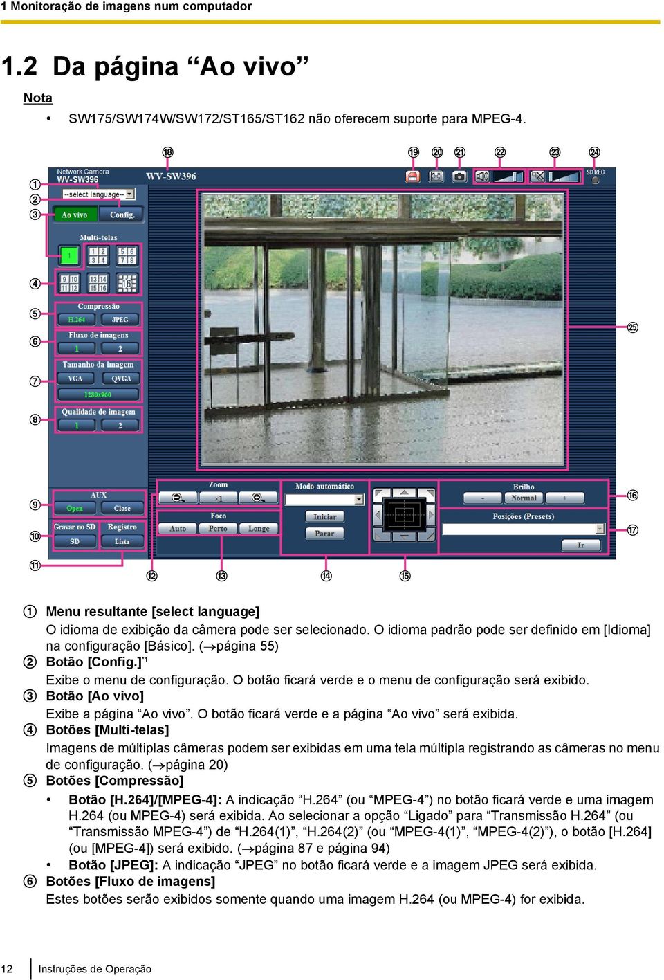 O idioma padrão pode ser definido em [Idioma] na configuração [Básico]. ( página 55) Botão [Config.] *1 Exibe o menu de configuração. O botão ficará verde e o menu de configuração será exibido.