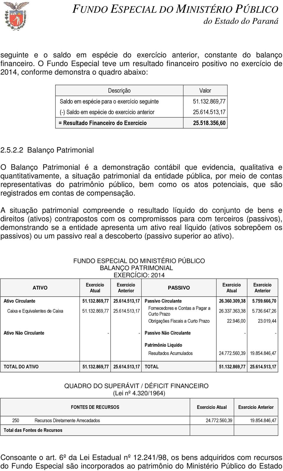 869,77 (-) Saldo em espécie do exercício anterior 25