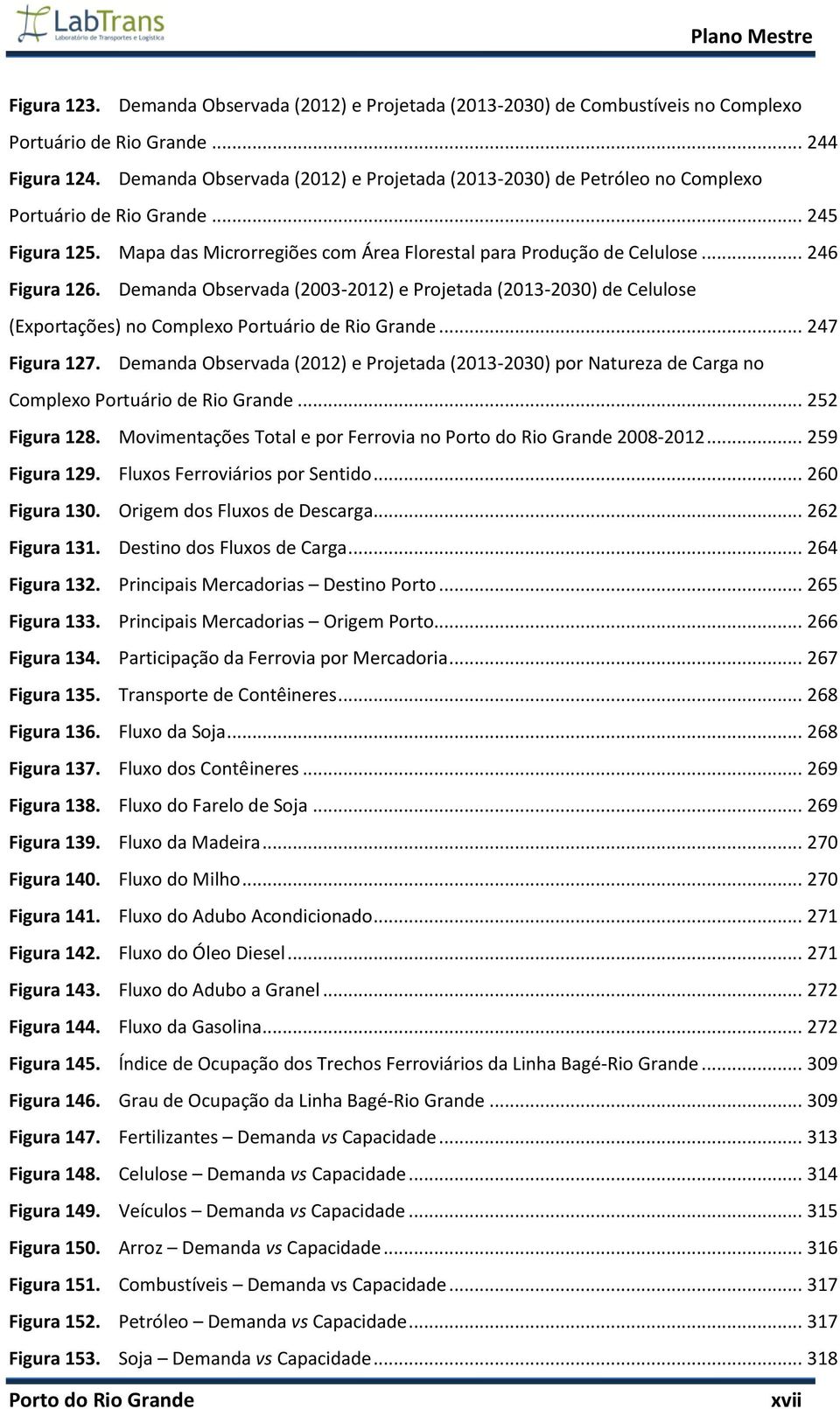Demanda Observada (2003-2012) e Projetada (2013-2030) de Celulose (Exportações) no Complexo Portuário de Rio Grande... 247 Figura 127.