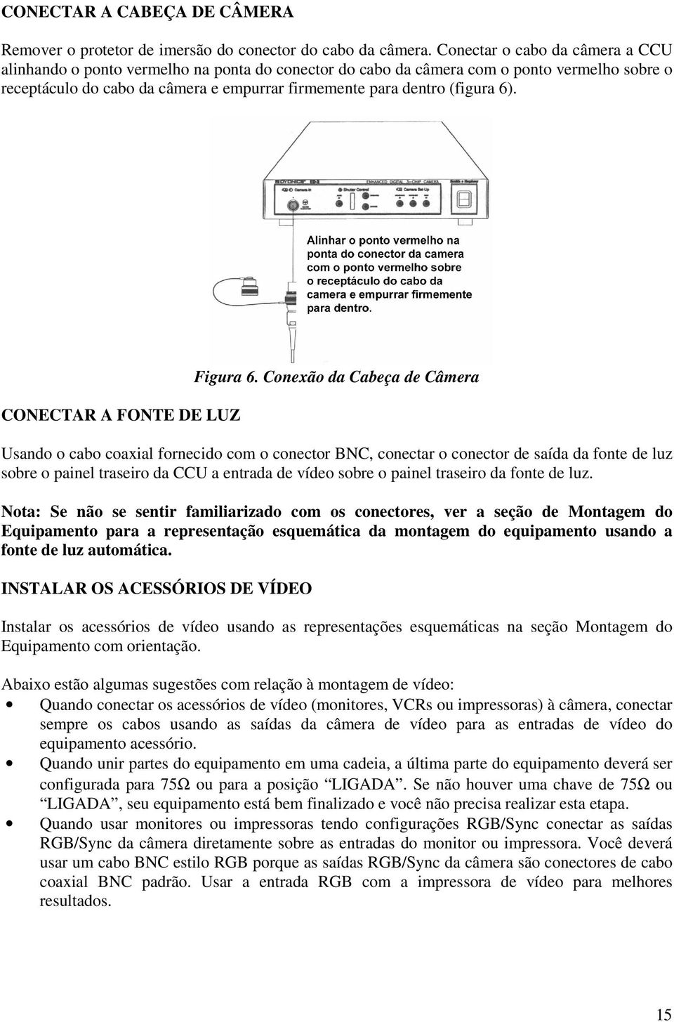 6). CONECTAR A FONTE DE LUZ Figura 6.