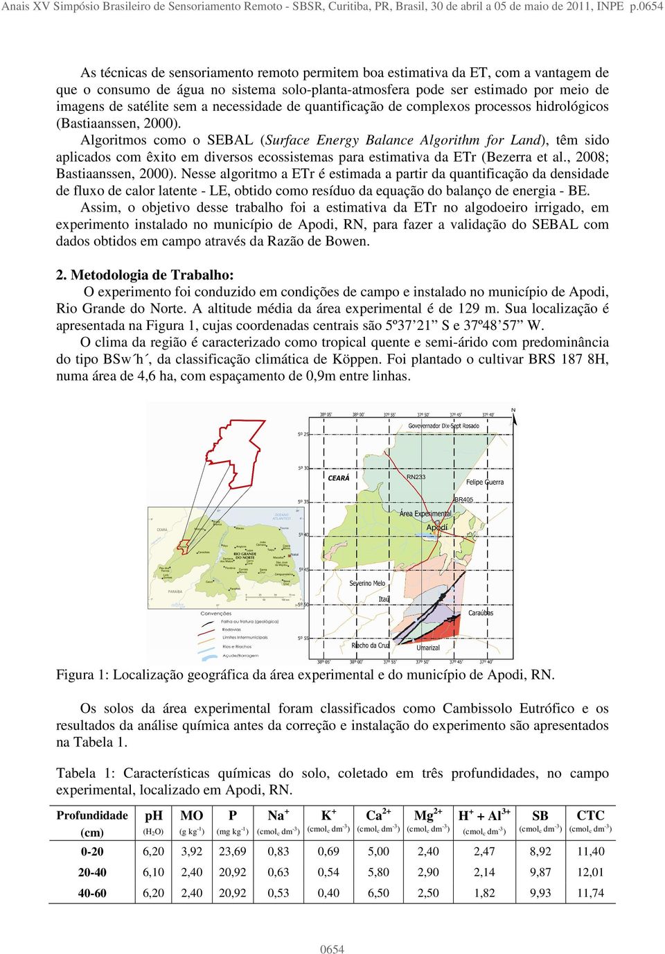 a necessidade de quantificação de complexos processos hidrológicos (Bastiaanssen, 2000).